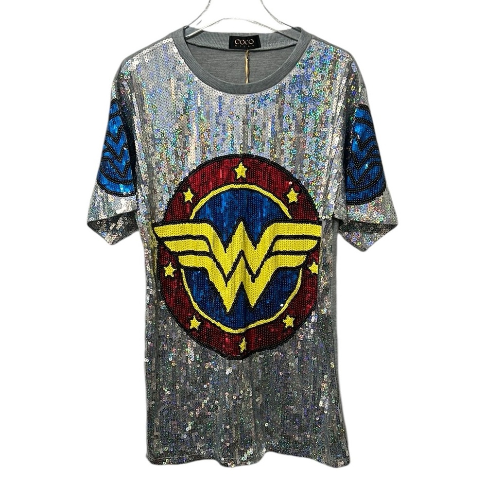 Wonder Woman Sequin T-Shirt Dress Size M